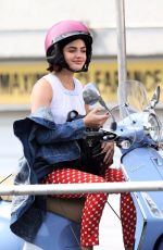 LUCY HALE on a Vespa on the Set of Life Sentence in Vancouver 08/11/2017