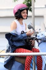 LUCY HALE on a Vespa on the Set of Life Sentence in Vancouver 08/11/2017