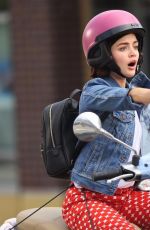 LUCY HALE on a Vespa on the Set of Life Sentence in Vancouver 08/11/2017