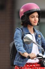 LUCY HALE on a Vespa on the Set of Life Sentence in Vancouver 08/11/2017