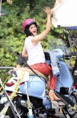 LUCY HALE on a Vespa on the Set of Life Sentence in Vancouver 08/11/2017