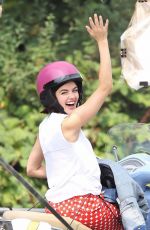LUCY HALE on a Vespa on the Set of Life Sentence in Vancouver 08/11/2017