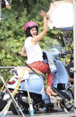 LUCY HALE on a Vespa on the Set of Life Sentence in Vancouver 08/11/2017