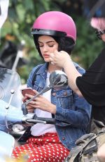 LUCY HALE on a Vespa on the Set of Life Sentence in Vancouver 08/11/2017