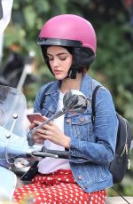 LUCY HALE on a Vespa on the Set of Life Sentence in Vancouver 08/11/2017