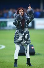 LYDIA LUCY Performs at Friendly Match Between Billericay Town and West Ham United 08/08/2017