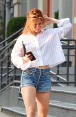 MAMIE GUMMER in Denim Shorts Out in New York 08/22/2017