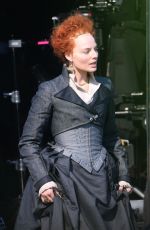 MARGOT ROBBIE as Queen Elizabeth I on the Set of Mary Queen of Scots Movie in Goldthorpe 08/21/2017
