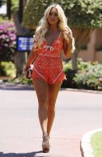 MEGAN MCKENNA and AMBER TURNER Leaves Their Hotel in Marbella 08/08/2017