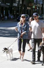 MELISSA BENOIST and Chris Wood Walks Their Dogs on National Dog Day in Vancouver 08/26/2017