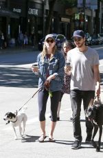 MELISSA BENOIST and Chris Wood Walks Their Dogs on National Dog Day in Vancouver 08/26/2017