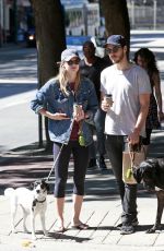 MELISSA BENOIST and Chris Wood Walks Their Dogs on National Dog Day in Vancouver 08/26/2017