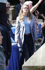 MELISSA BENOIST on the Set of Supergirl in Vancouver 08/30/2017