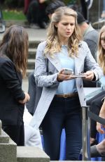 MELISSA BENOIST on the Set of Supergirl in Vancouver 08/30/2017