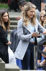 MELISSA BENOIST on the Set of Supergirl in Vancouver 08/30/2017