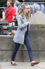 MELISSA BENOIST on the Set of Supergirl in Vancouver 08/30/2017