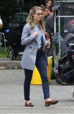 MELISSA BENOIST on the Set of Supergirl in Vancouver 08/30/2017