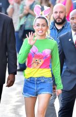 MILEY CYRUS Arrives at Jimmy Kimmel Live in Los Angeles 08/26/2017