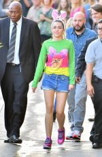 MILEY CYRUS Arrives at Jimmy Kimmel Live in Los Angeles 08/26/2017