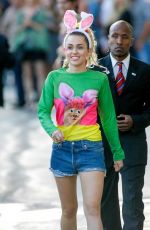 MILEY CYRUS Arrives at Jimmy Kimmel Live in Los Angeles 08/26/2017