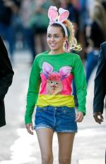 MILEY CYRUS Arrives at Jimmy Kimmel Live in Los Angeles 08/26/2017