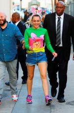MILEY CYRUS Arrives at Jimmy Kimmel Live in Los Angeles 08/26/2017