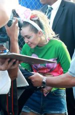 MILEY CYRUS Arrives at Jimmy Kimmel Live in Los Angeles 08/26/2017