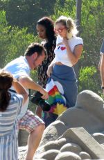 MILEY CYRUS on the Set of a Photoshoot for The Voice in Malibu 08/10/2017