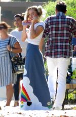 MILEY CYRUS on the Set of a Photoshoot for The Voice in Malibu 08/10/2017