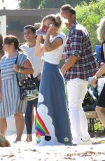 MILEY CYRUS on the Set of a Photoshoot for The Voice in Malibu 08/10/2017