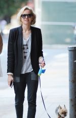 NAOMI WATTS Walks Her Dog Bob Out in New York 08/10/2017
