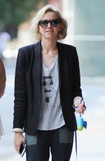 NAOMI WATTS Walks Her Dog Bob Out in New York 08/10/2017