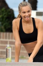NATHALIE DARCAS on the Set of a Photoshoot for Gym Wear 08/21/2017