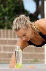NATHALIE DARCAS on the Set of a Photoshoot for Gym Wear 08/21/2017