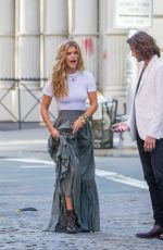 NINA AGDAL on the Set of a Photoshoot in New York 08/24/2017