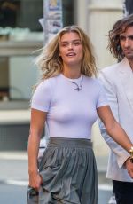 NINA AGDAL on the Set of a Photoshoot in New York 08/24/2017