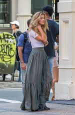 NINA AGDAL on the Set of a Photoshoot in New York 08/24/2017