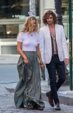 NINA AGDAL on the Set of a Photoshoot in New York 08/24/2017