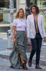 NINA AGDAL on the Set of a Photoshoot in New York 08/24/2017
