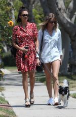 NINA DOBREV Out with Her Dog in New York 08/07/2017