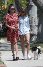 NINA DOBREV Out with Her Dog in New York 08/07/2017