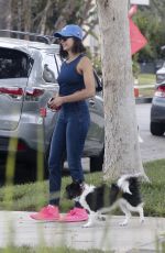 NINA DOBREV Takes Her Dog Out for a Walk in Los Angeles 08/15/2017
