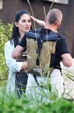 OLIVIA MUNN on the Set of Six, Season 2 at a Farm in Vancouver 08/10/2017
