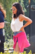 OLIVIA MUNN on the Set of The Buddy Games in Vancouver 08/15/2017