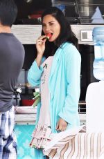 OLIVIA MUNN on the Set of The Buddy Games in Vancouver 08/16/2017