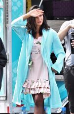 OLIVIA MUNN on the Set of The Buddy Games in Vancouver 08/16/2017