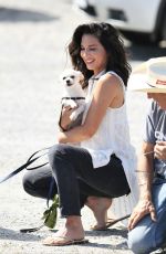 OLIVIA MUNN Takes Her Dogs for a Walk in Vancouver 08/18/2017