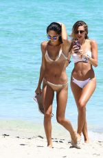 OLIVIA PASCALE and Girlfriend in Bikini at a Beach in Miami 08/30/2017