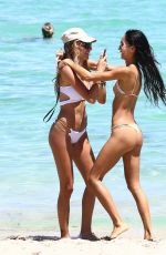 OLIVIA PASCALE and Girlfriend in Bikini at a Beach in Miami 08/30/2017