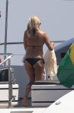 PAMELA ANDERSON in Bikini at a Yacht in French Riviera 08/04/2017